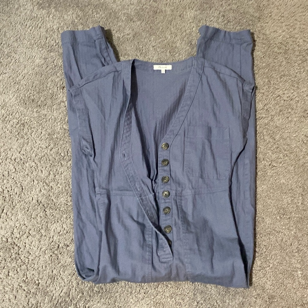 Madewell smocked button up jumpsuit size XS